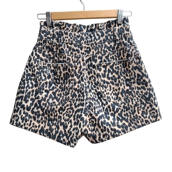 Notes Du Nord Distressed High-rise Animal Print Shorts, Size XS, 4 (US) - Picture 7 of 14